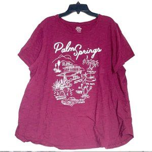Old Navy // Burgundy "Palm Springs" Graphic Tee